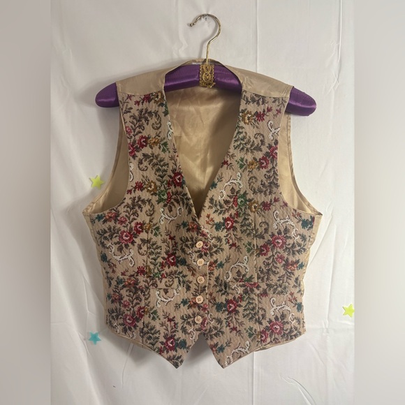 VTG Cottage core Cotton Blend Textured Button Down Vest Women’s Size M - Picture 13 of 13